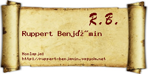 Ruppert Benjámin névjegykártya
